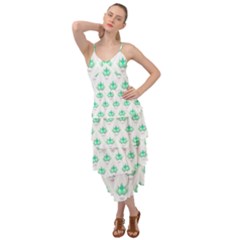 Plant Pattern Green Leaf Flora Layered Bottom Dress by Semog4