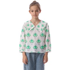 Plant Pattern Green Leaf Flora Kids  Sailor Shirt by Semog4