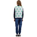 Plant Pattern Green Leaf Flora Kid s Short Button Up Puffer Vest	 View4