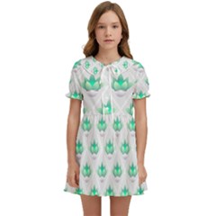 Plant Pattern Green Leaf Flora Kids  Sweet Collar Dress by Semog4