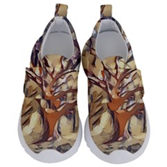 Tree Forest Woods Nature Landscape Kids  Velcro No Lace Shoes by Semog4