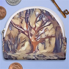 Tree Forest Woods Nature Landscape Horseshoe Style Canvas Pouch by Semog4