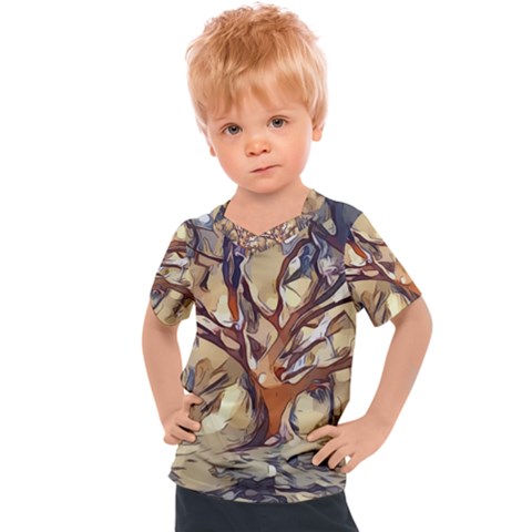 Tree Forest Woods Nature Landscape Kids  Sports Tee by Semog4