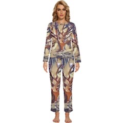 Tree Forest Woods Nature Landscape Womens  Long Sleeve Lightweight Pajamas Set by Semog4