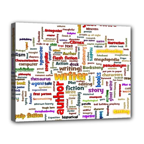 Writing Author Motivation Words Canvas 14  X 11  (stretched) by Semog4