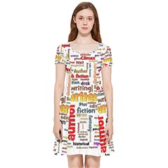 Writing Author Motivation Words Inside Out Cap Sleeve Dress by Semog4