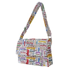 Writing Author Motivation Words Full Print Messenger Bag (m) by Semog4