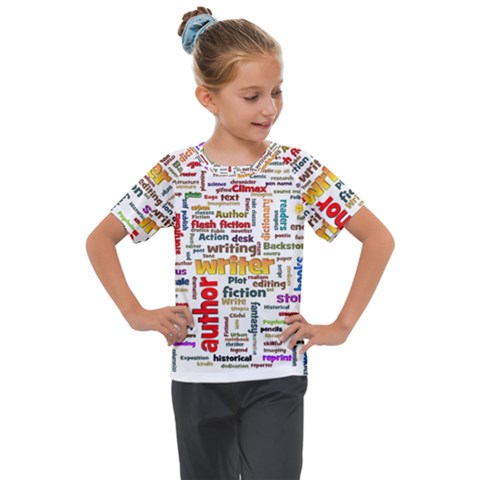 Writing Author Motivation Words Kids  Mesh Piece Tee by Semog4