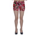 Vintage Tropical Birds Pattern in Pink Skinny Shorts View1