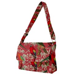 Vintage Tropical Birds Pattern In Pink Full Print Messenger Bag (s)