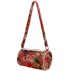 Vintage Tropical Birds Pattern In Pink Mini Cylinder Bag by CCBoutique