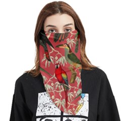 Vintage Tropical Birds Pattern In Pink Face Covering Bandana (triangle) by CCBoutique