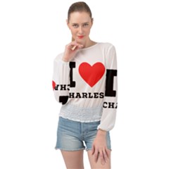 I Love Charles  Banded Bottom Chiffon Top by ilovewhateva