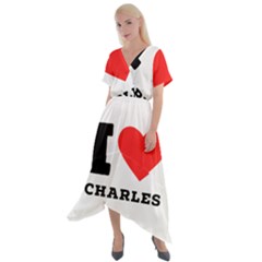 I Love Charles  Cross Front Sharkbite Hem Maxi Dress by ilovewhateva