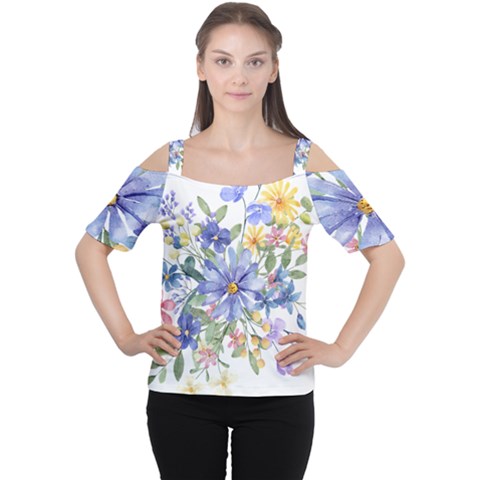 Flower Cutout Shoulder Tee by zappwaits