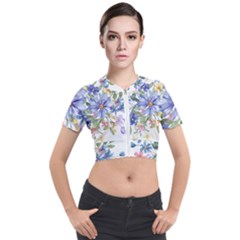 Flower Short Sleeve Cropped Jacket by zappwaits