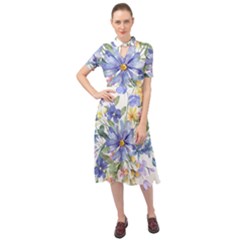 Flower Keyhole Neckline Chiffon Dress by zappwaits