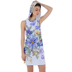 Flower Racer Back Hoodie Dress by zappwaits