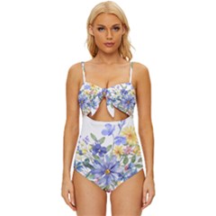 Flower Knot Front One-piece Swimsuit by zappwaits