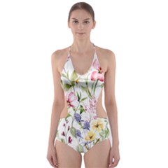 Bunch Of Flowers Cut-out One Piece Swimsuit by zappwaits