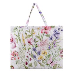 Bunch Of Flowers Zipper Large Tote Bag by zappwaits