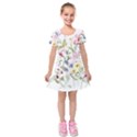 bunch of flowers Kids  Short Sleeve Velvet Dress View1