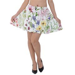 Bunch Of Flowers Velvet Skater Skirt