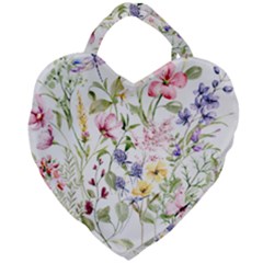 Bunch Of Flowers Giant Heart Shaped Tote by zappwaits