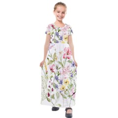 Bunch Of Flowers Kids  Short Sleeve Maxi Dress by zappwaits