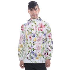 Bunch Of Flowers Men s Front Pocket Pullover Windbreaker