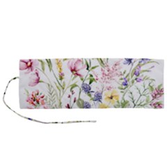 Bunch Of Flowers Roll Up Canvas Pencil Holder (m)