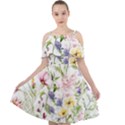 bunch of flowers Cut Out Shoulders Chiffon Dress View1