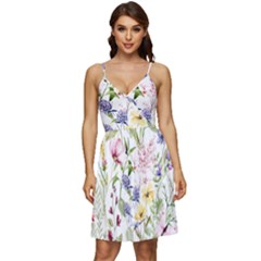 Bunch Of Flowers V-neck Pocket Summer Dress  by zappwaits