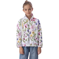 Bunch Of Flowers Kids  Half Zip Hoodie