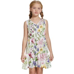 Bunch Of Flowers Kids  Sleeveless Tiered Mini Dress by zappwaits