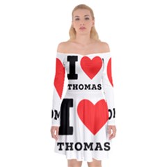 I Love Thomas Off Shoulder Skater Dress by ilovewhateva