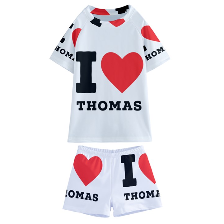 I love thomas Kids  Swim Tee and Shorts Set