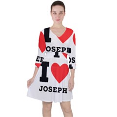 I Love Joseph Quarter Sleeve Ruffle Waist Dress by ilovewhateva