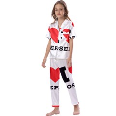 I Love Joseph Kids  Satin Short Sleeve Pajamas Set by ilovewhateva