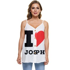 I Love Joseph Casual Spaghetti Strap Chiffon Top by ilovewhateva