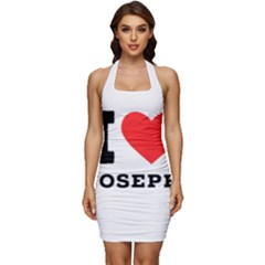 I Love Joseph Sleeveless Wide Square Neckline Ruched Bodycon Dress by ilovewhateva