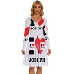 I Love Joseph Long Sleeve Dress With Pocket by ilovewhateva