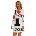 I love joseph Long Sleeve Wide Neck Velvet Dress View2