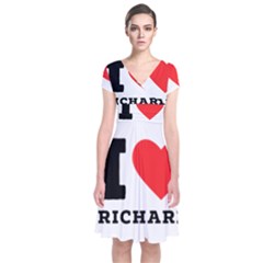 I Love Richard Short Sleeve Front Wrap Dress by ilovewhateva