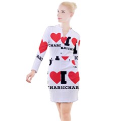 I Love Richard Button Long Sleeve Dress by ilovewhateva