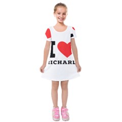 I Love Richard Kids  Short Sleeve Velvet Dress by ilovewhateva