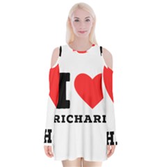 I Love Richard Velvet Long Sleeve Shoulder Cutout Dress by ilovewhateva