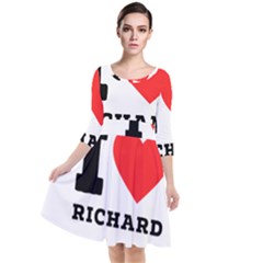 I Love Richard Quarter Sleeve Waist Band Dress by ilovewhateva