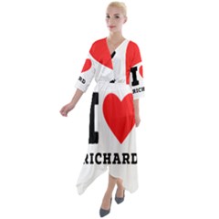 I Love Richard Quarter Sleeve Wrap Front Maxi Dress by ilovewhateva