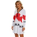 I love richard Long Sleeve Deep V Mini Dress  View2